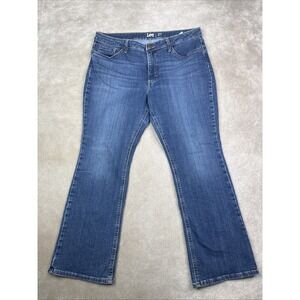 Lee Regular Fit Mid Rise Jeans Women Size 16p Boot Cut Stretchy